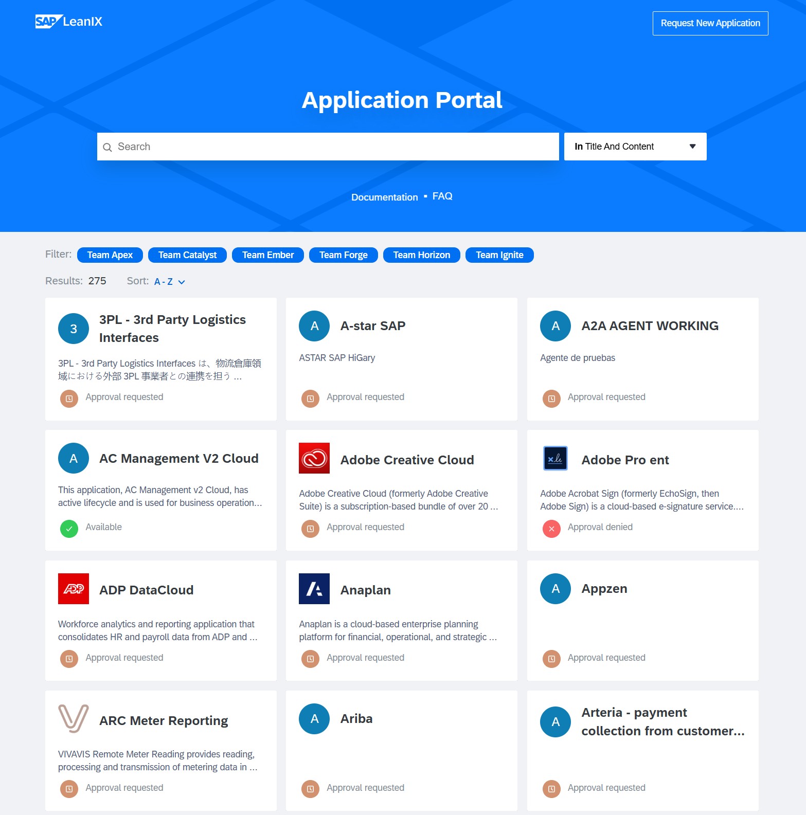 LeanIX self-service portal